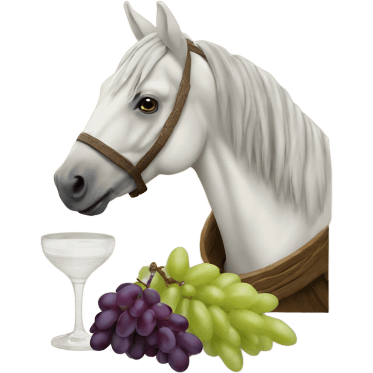 Horse with Jesus eating grapes emoji