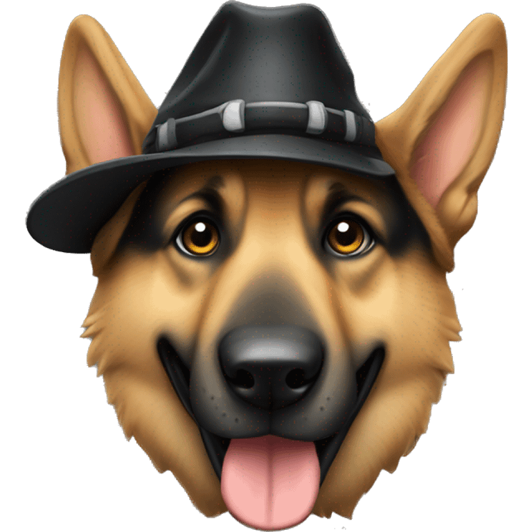 German shepherd in raiders hat emoji