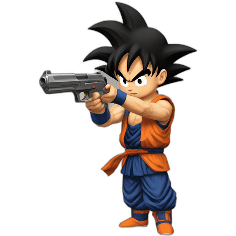 Goku with gun  emoji