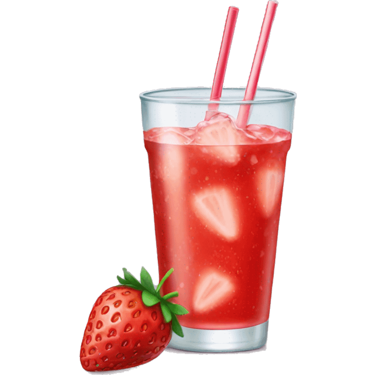 Strawberry drink with ice emoji