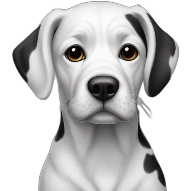 dog american stanford black and white emoji