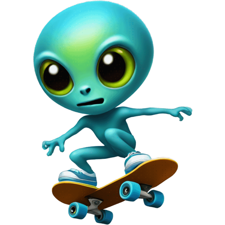 Alien on a skateboard  emoji