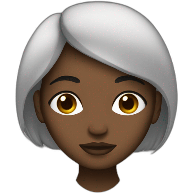 Mulher negra co olho castanho escuro emoji