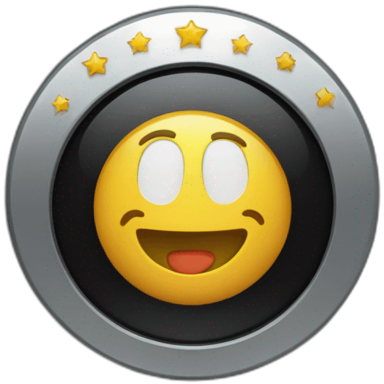 Badge avec une étoile sur un fond noir emoji