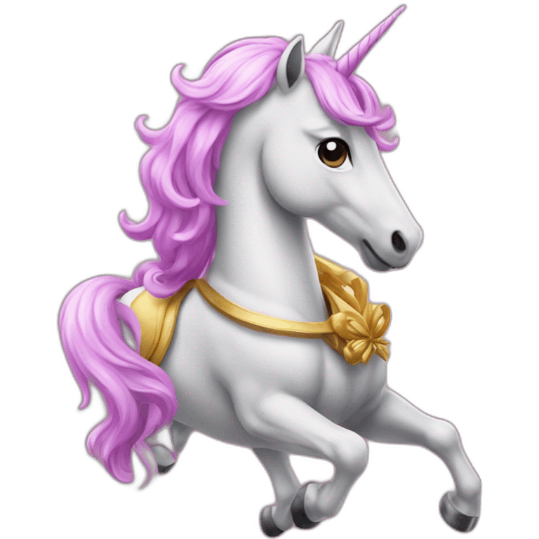 A carott on a unicorn emoji