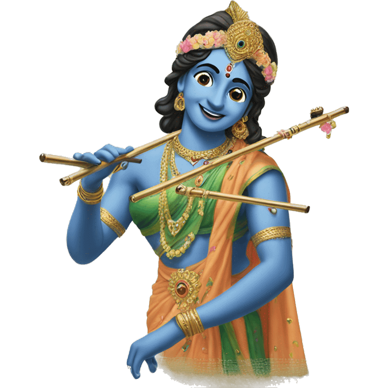 Radha krishna with flute emoji