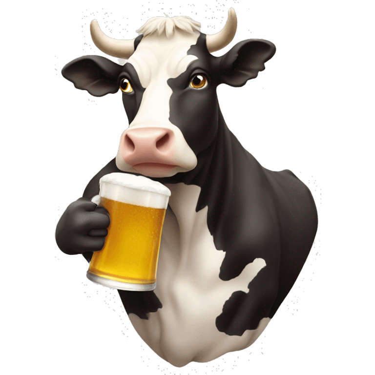 Cow drinking beer emoji