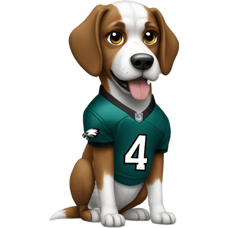 Dog with eagles jersey emoji