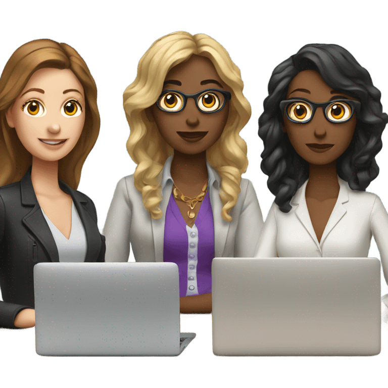 3 female designers with laptops emoji