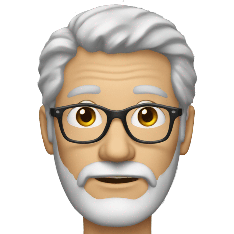 59 year old white florida man with grey hair and grey beard and dark glasses emoji