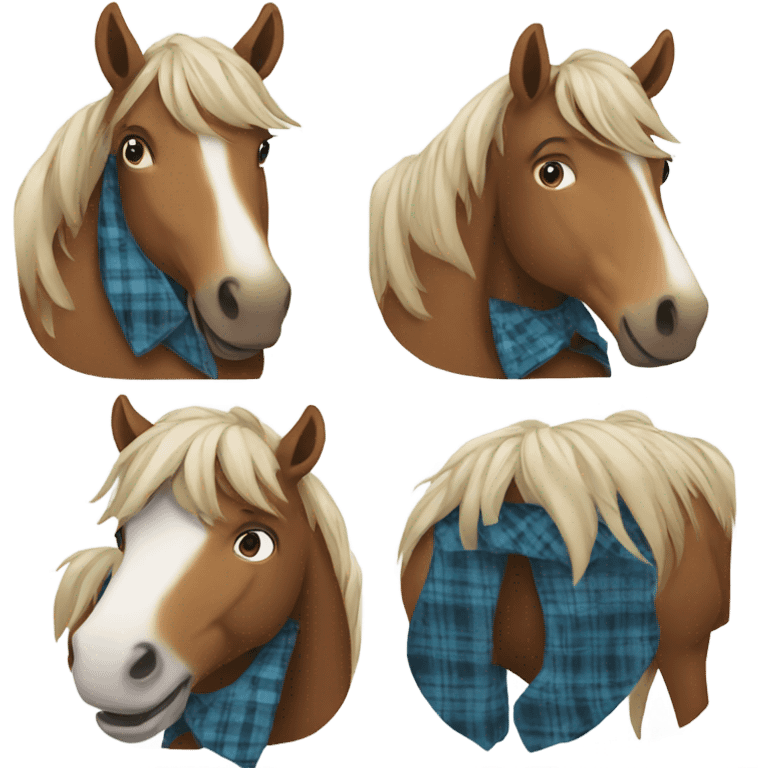 Horse wearing a flannel jacket emoji