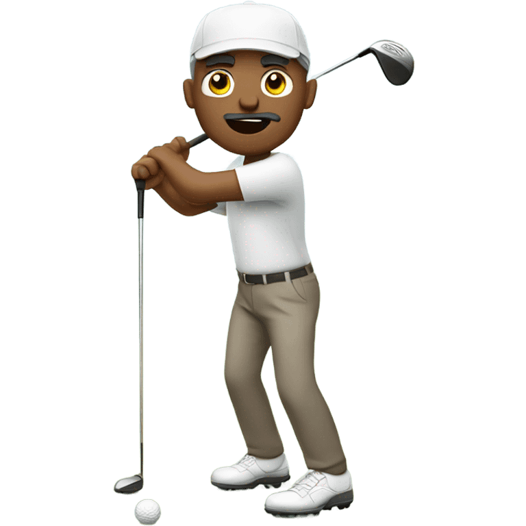 Middle age man playing golf emoji