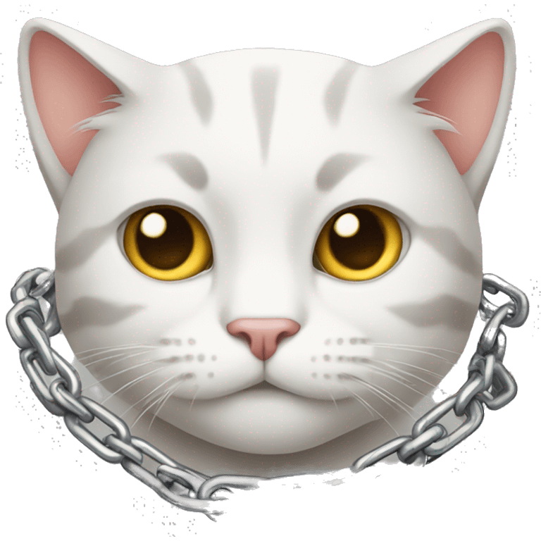 Cat with chains on emoji