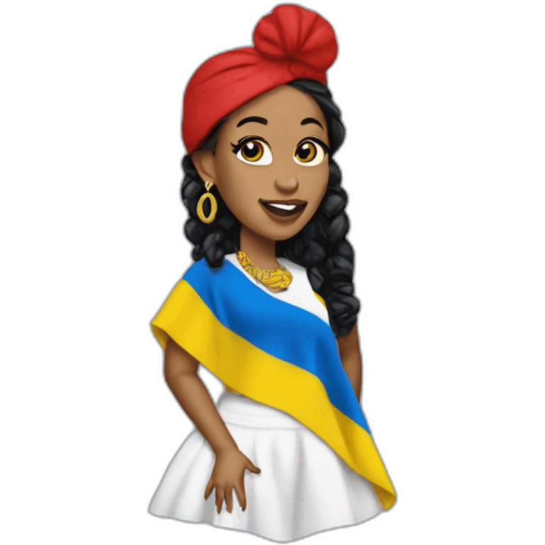 cardi b avec un drapeau rdcongo emoji