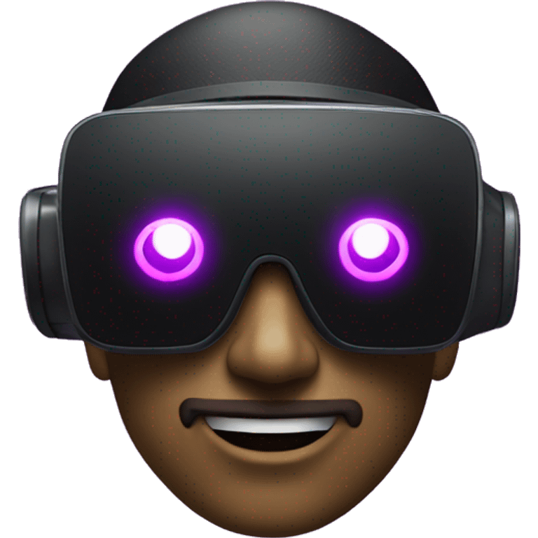 Pirate in vr headset, purple neon emoji