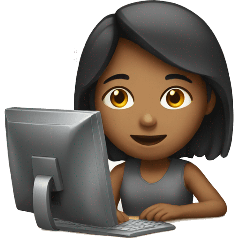 girl working on the computer emoji