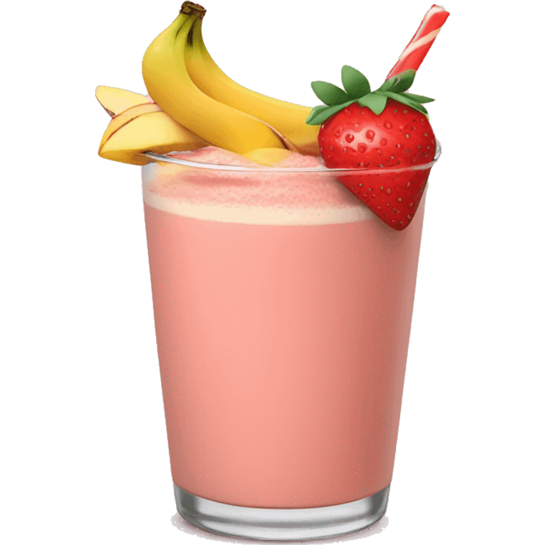 Strawberry peach banana smoothie emoji