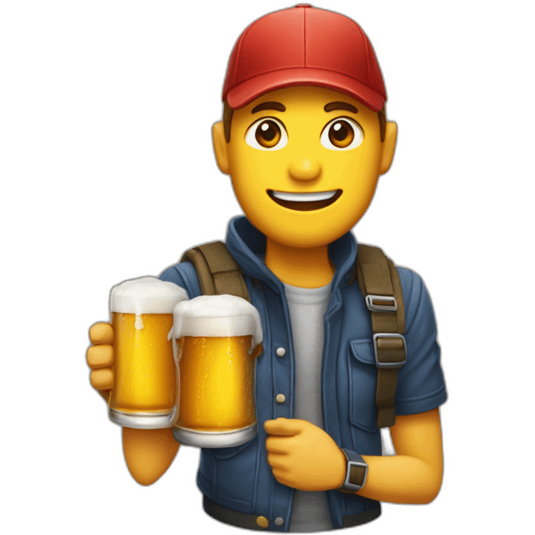 Une bière avec un casquette  emoji