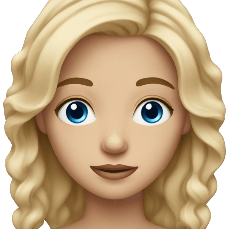 Medium length sandy blonde hair girl with blue eyes emoji