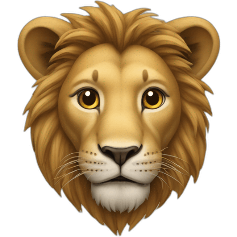 Un lion qui joue avec une souris emoji