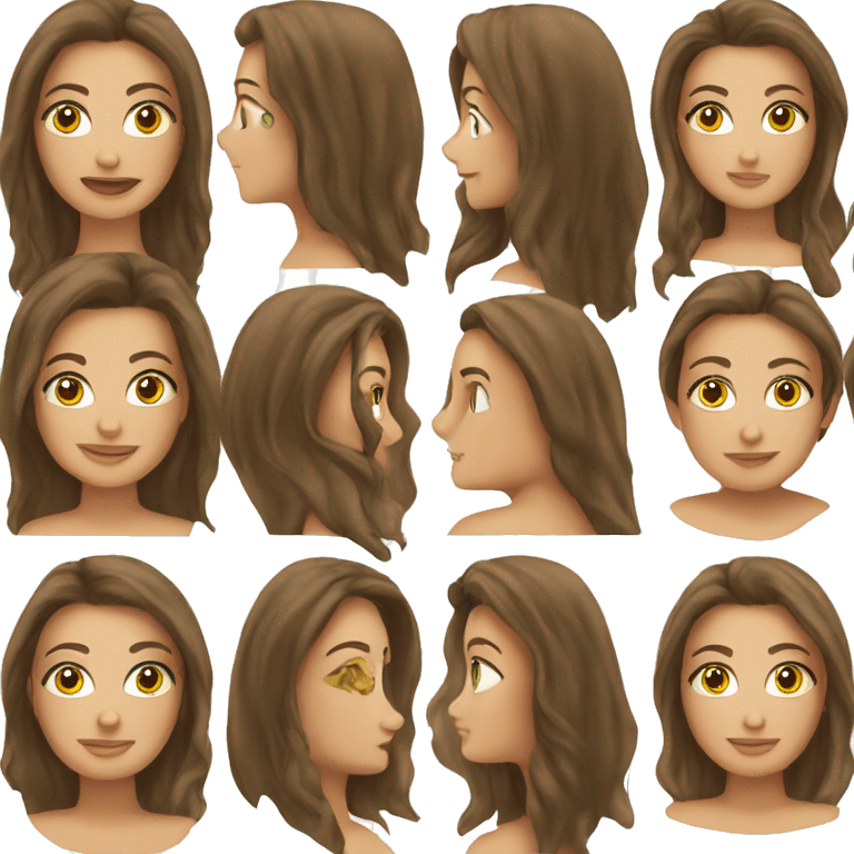 Really pretty brunette long hair middle aged  emoji