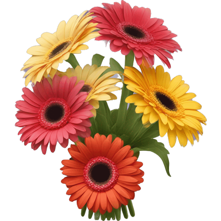 Three gerbera in a bouquet  emoji