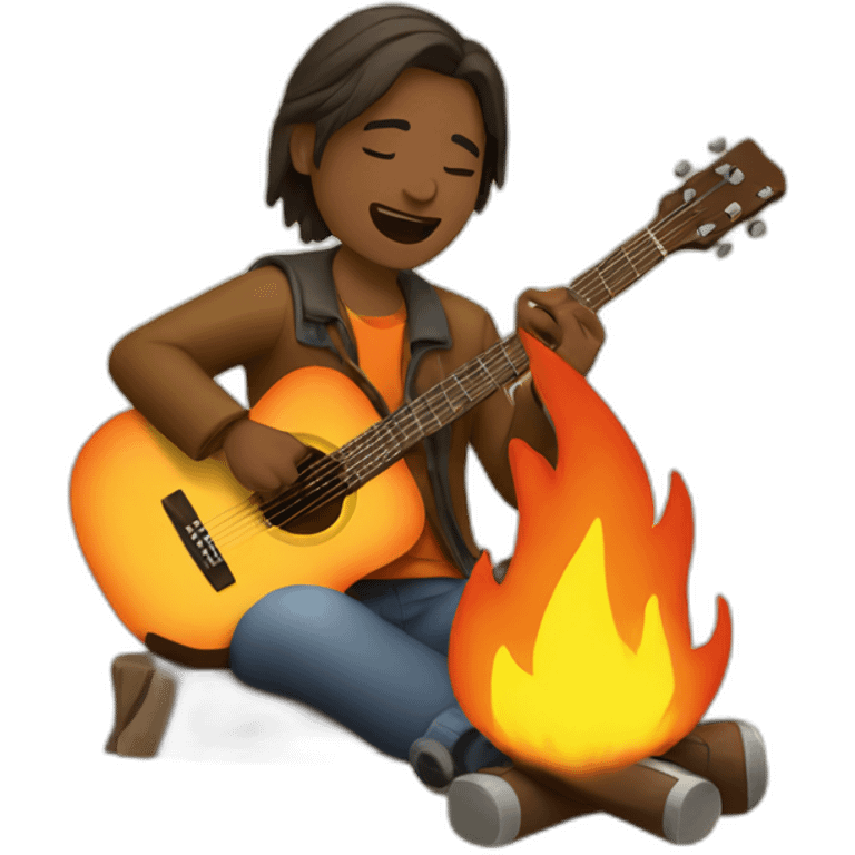 Campfire guitarist emoji