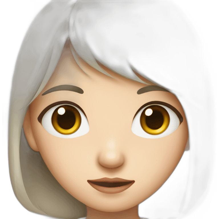 Chinese girl with one big eye and one small eye emoji