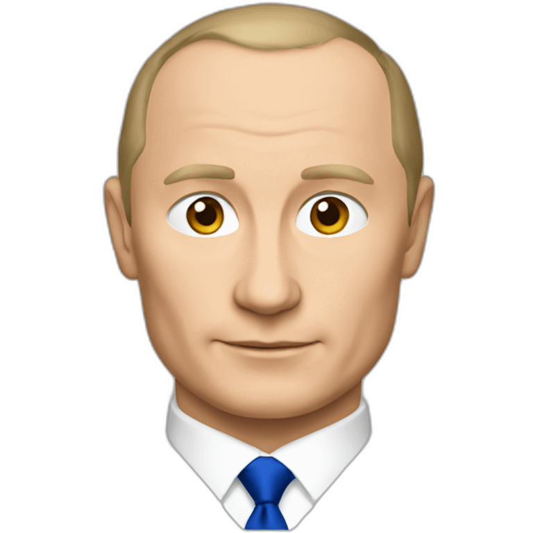 putin and russian flag without red color emoji