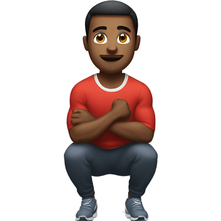 a man doing squat (sport) emoji