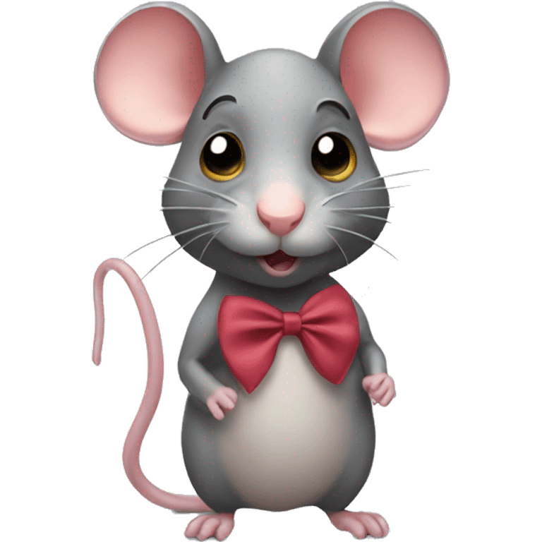 A rat with a bow on the head emoji