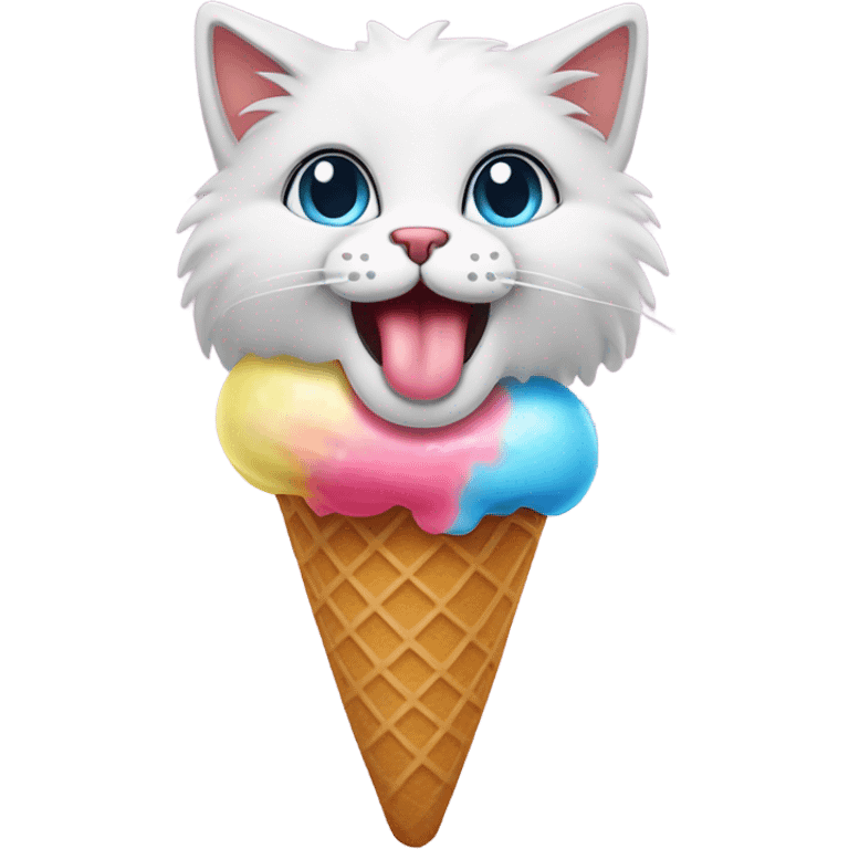 Cat eating ice cream  emoji