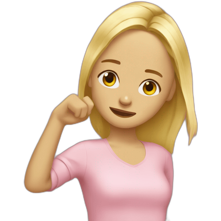 fille blonde qui dab emoji