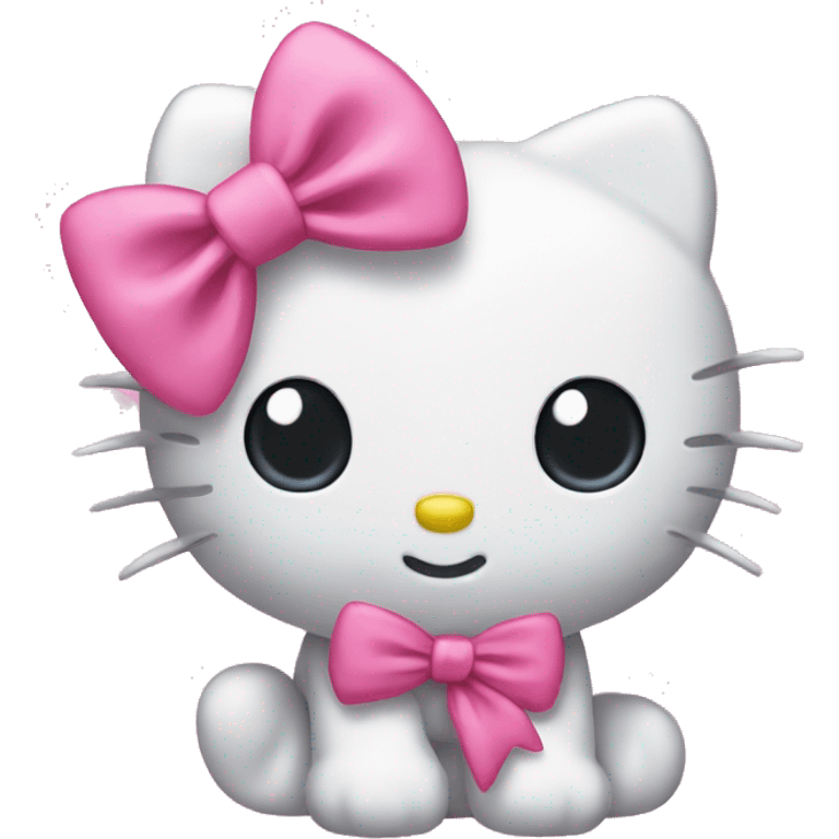 Hello kitty with a pink bow emoji