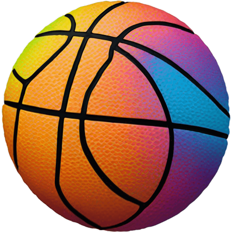 Single rainbow colored basketball emoji