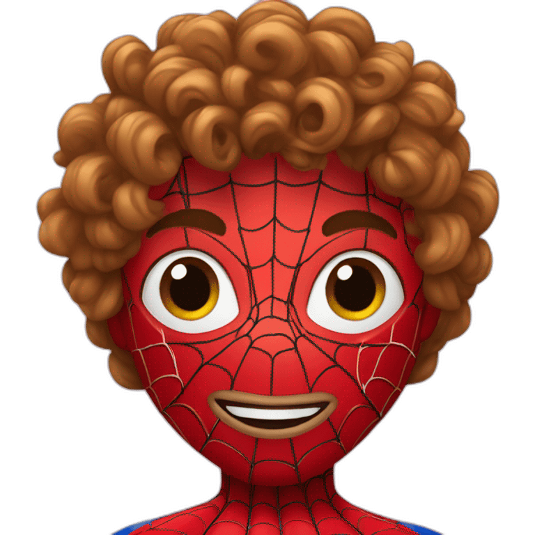 Spider man withe curly hear emoji