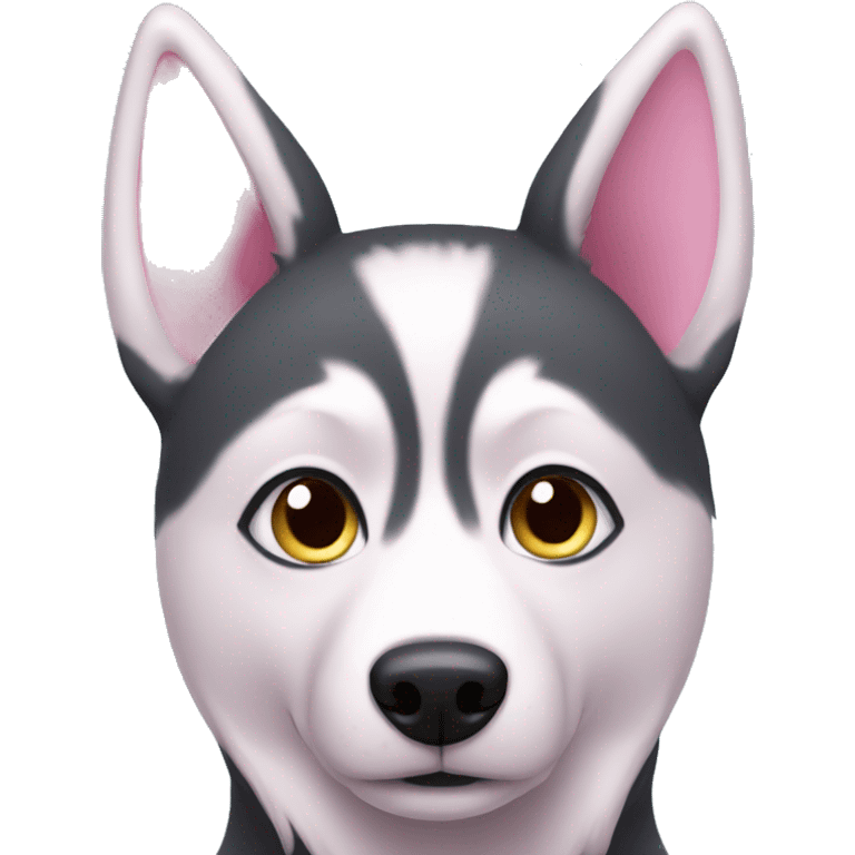 Pink husky  emoji