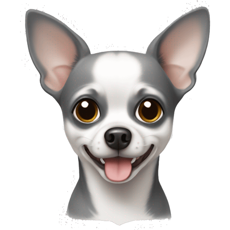 Grey and white chihuahua emoji