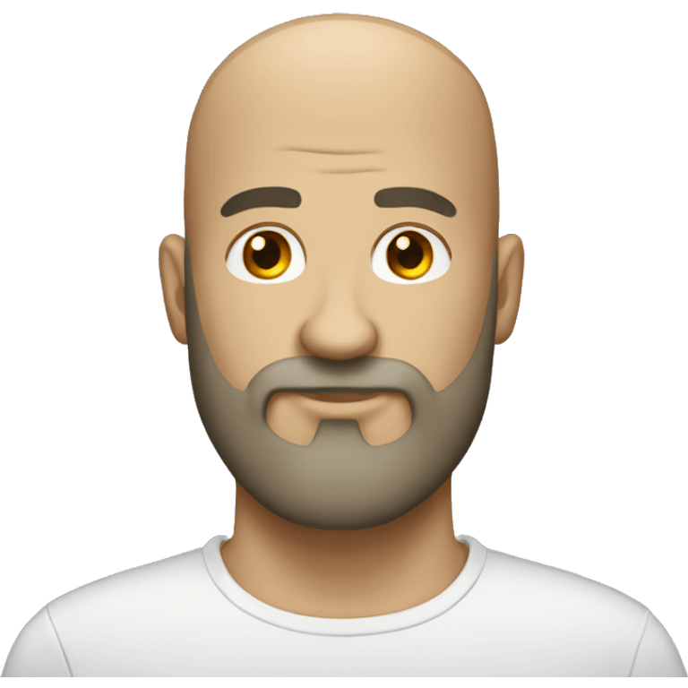 Bald light doing guy with a medium sized beard  emoji