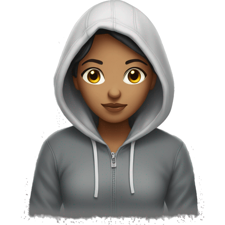 Mixed girl in hoodie emoji