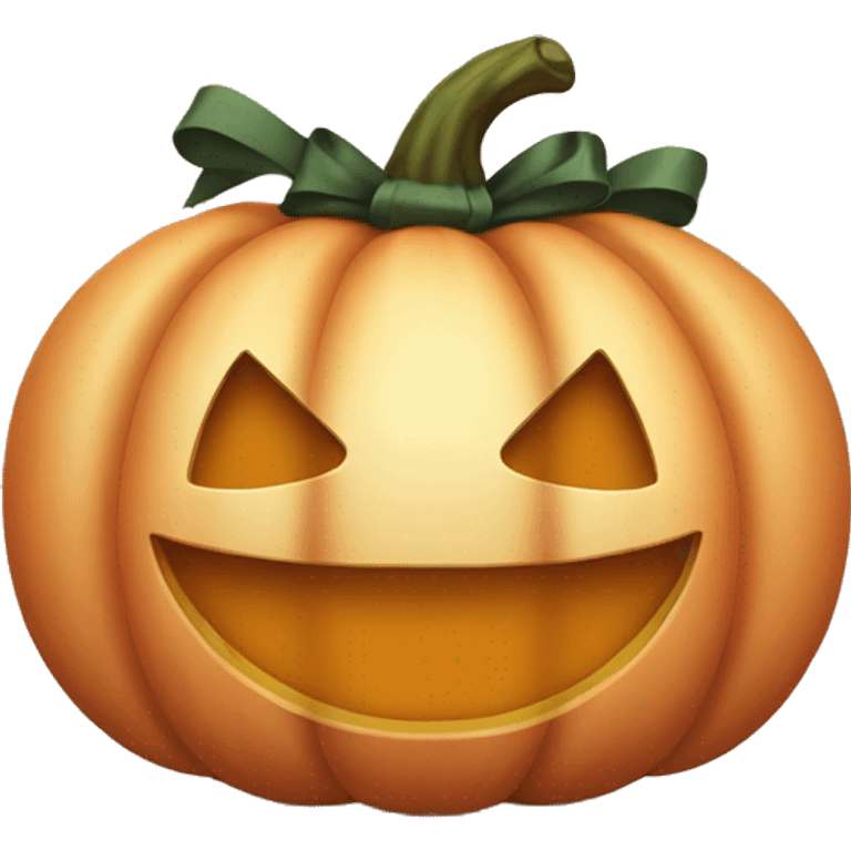 Withe pumpkin with bow   emoji