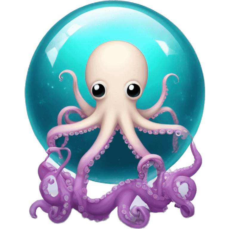 crystal ball with cute surgical octopus emoji