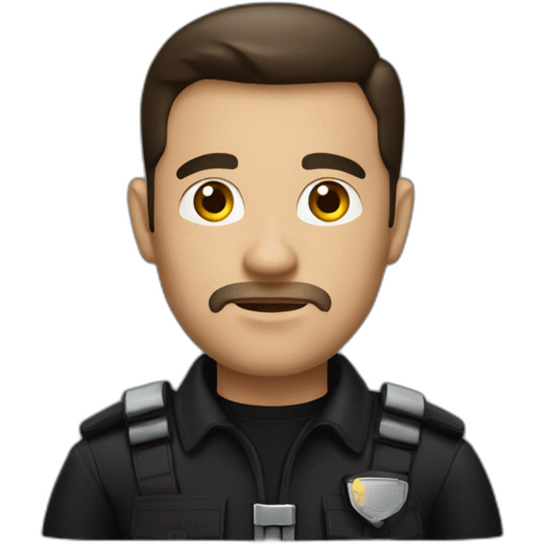 brunette dark security guard Man with black clothe emoji