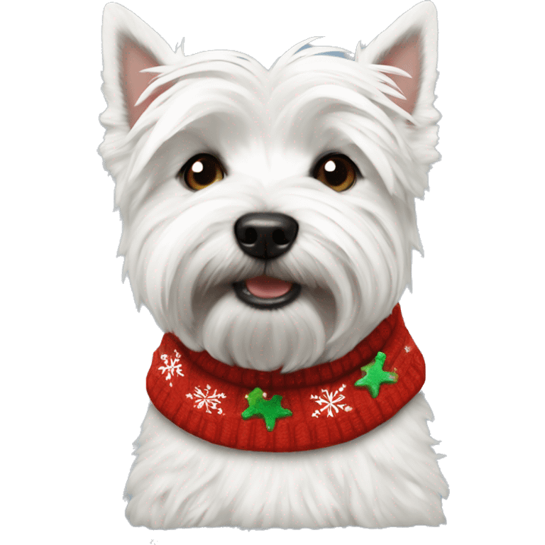 Westie wearing Christmas jumper emoji