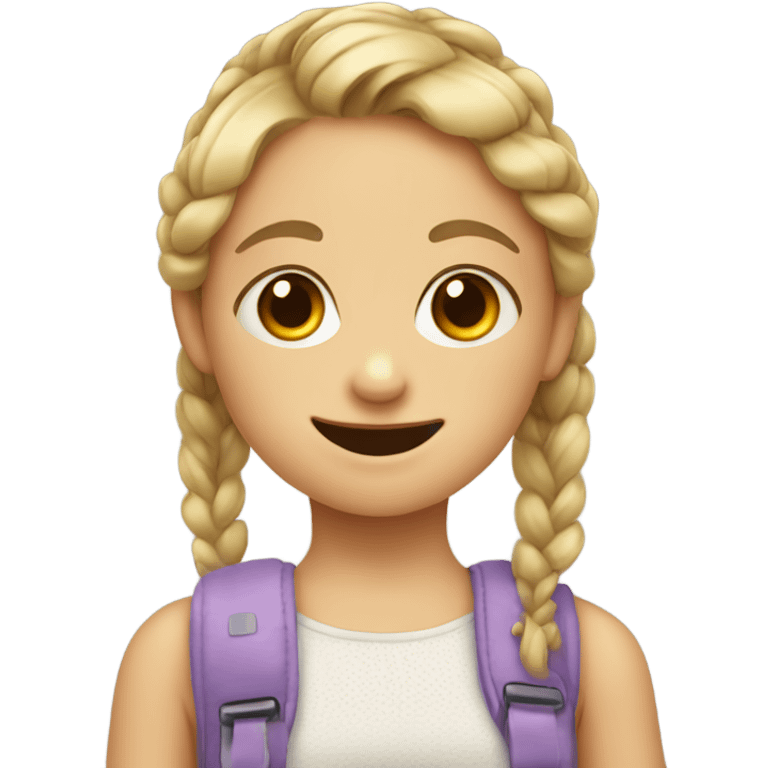 little girl with braces and pigtails  emoji