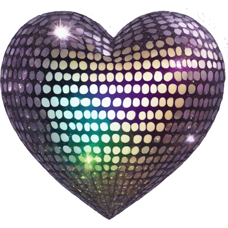 Glitter mirrorball heart emoji