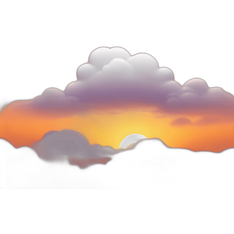 orange sunset with white clouds emoji