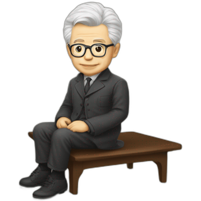 Eduard Limonov sitting on the toiy emoji