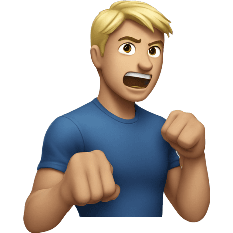 guy punching air emoji