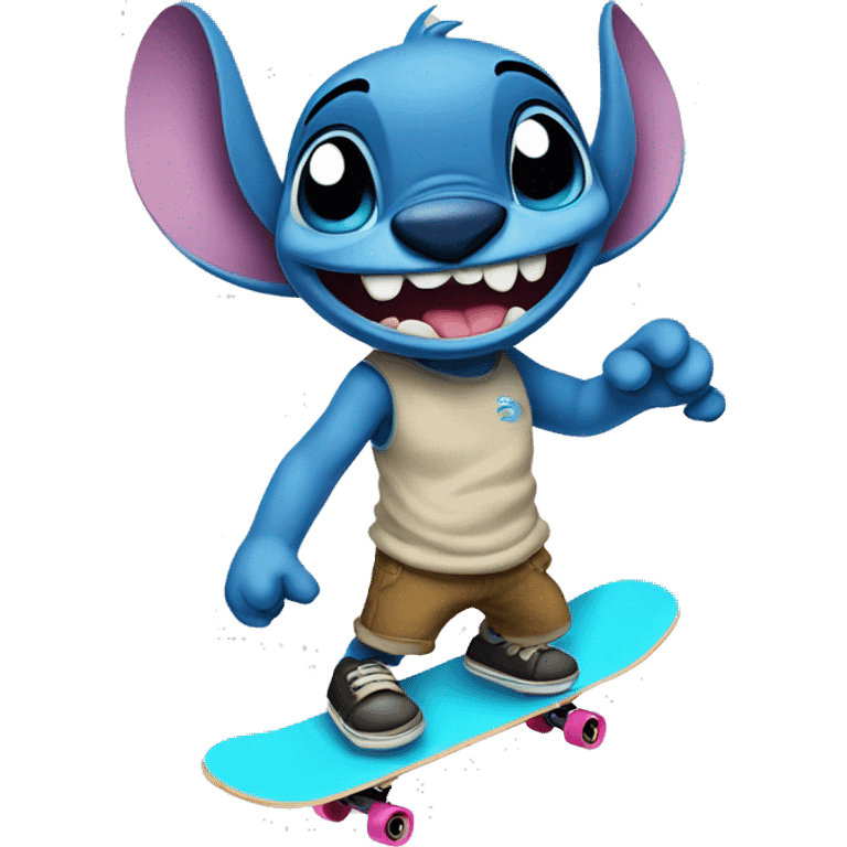 Stitch on skateboard emoji